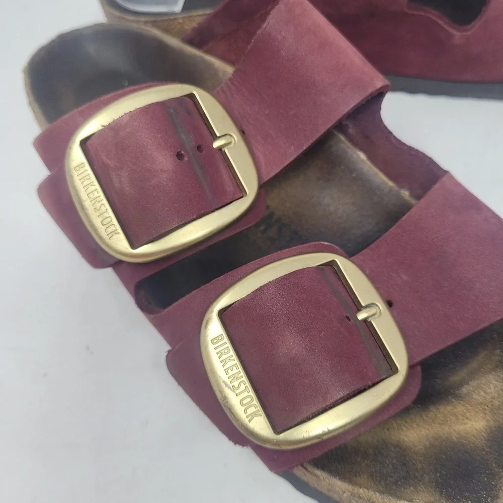 Birkenstock Arizona Sandals EU41 US8 Berry Crush Burgundy Suede Big Buckle